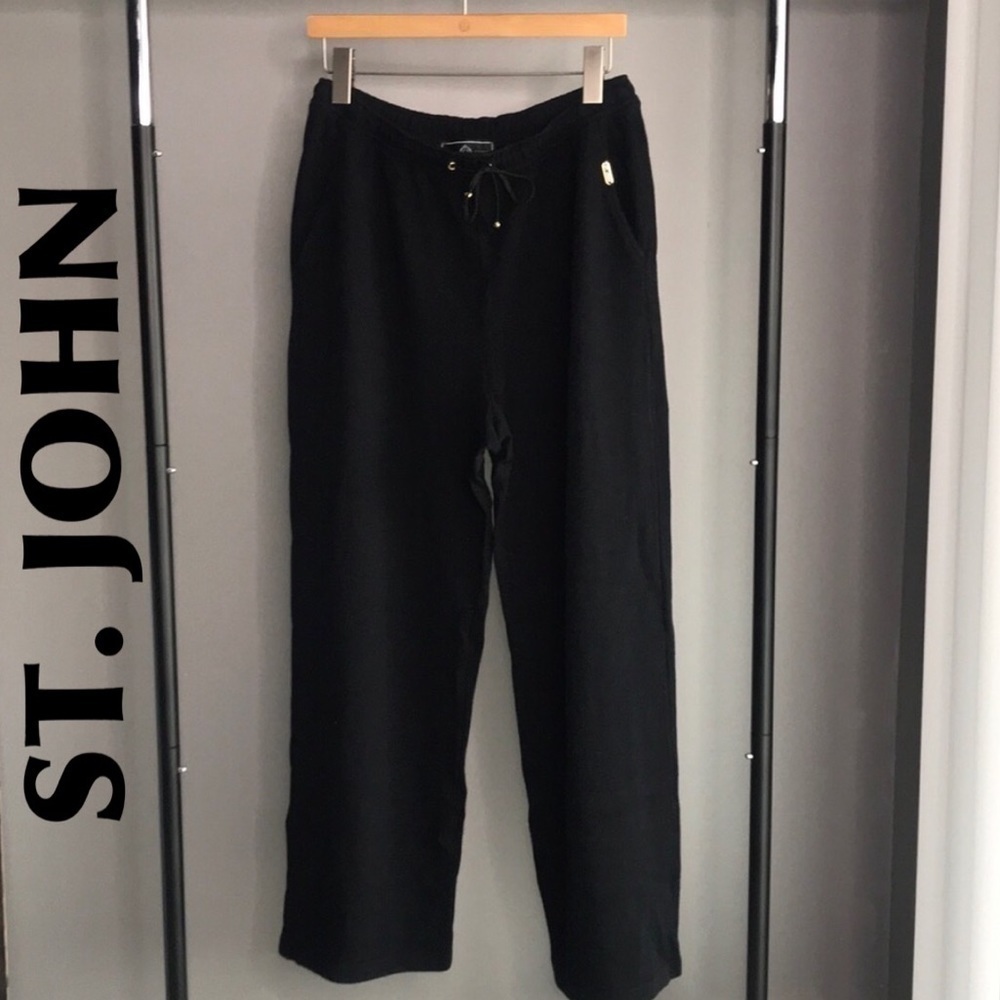 ST. JOHN BLACK KNIT PANTS By Marie Gray L EUC